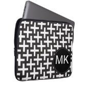 Schwarz und Weiß geometrisch Laptopschutzhülle (Vorne Rechts)