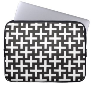 Schwarz und Weiß geometrisch Laptopschutzhülle