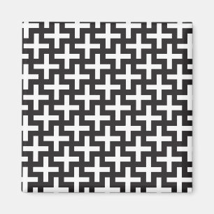 Schwarz und Weiß geometrisch Magnet