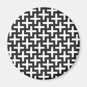 Schwarz und Weiß geometrisch Magnet (Vorne)