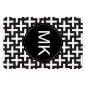 Schwarz und Weiß geometrisch Magnet (Horizontal)