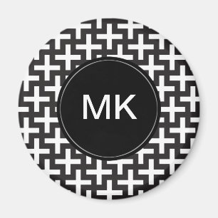 Schwarz und Weiß geometrisch Magnet