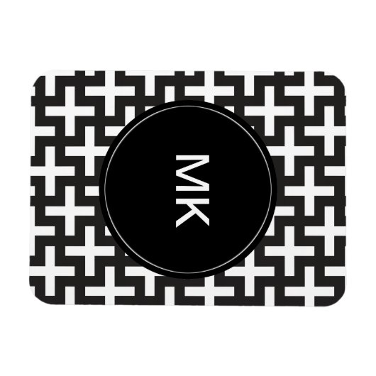 Schwarz und Weiß geometrisch Magnet (Horizontal)