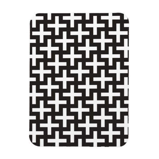 Schwarz und Weiß geometrisch Magnet (Vertikal)