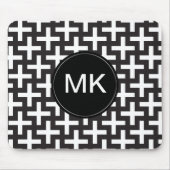 Schwarz und Weiß geometrisch Mousepad (Vorne)