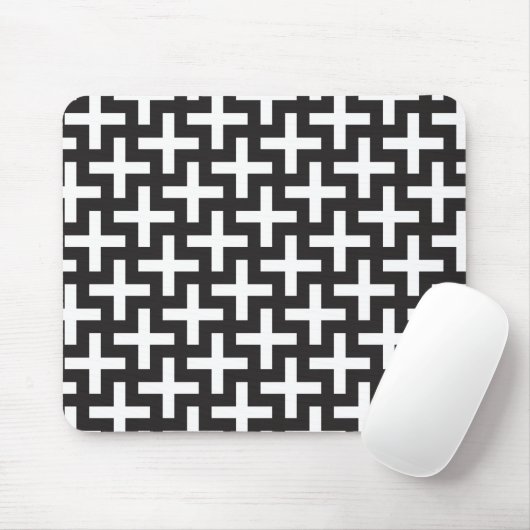 Schwarz und Weiß geometrisch Mousepad (Mit Mouse)