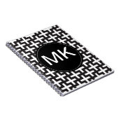 Schwarz und Weiß geometrisch Notizblock (Rechte Seite)