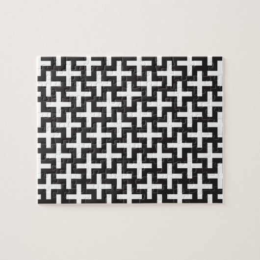 Schwarz und Weiß geometrisch Puzzle (Horizontal)
