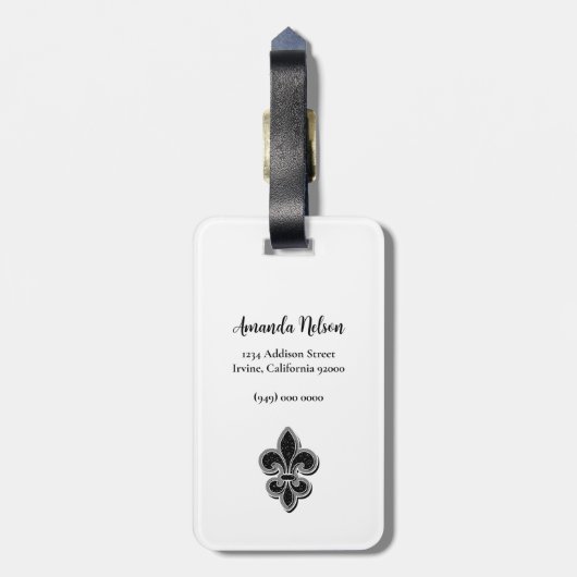 Schwarz und Weiß Gepäckanhänger (Rückseite vertikal)