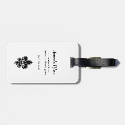 Schwarz und Weiß Gepäckanhänger (Rückseite horizontal)