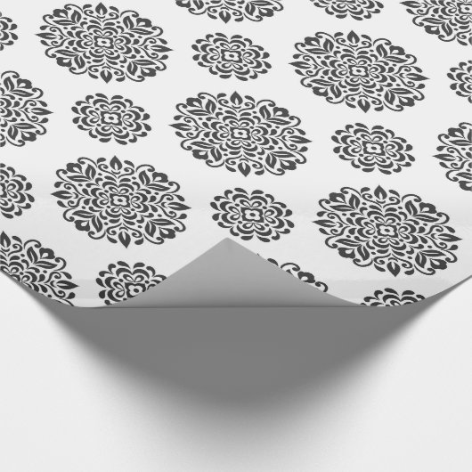 Schwarz und Weiß Geschenkpapier (Ecke)