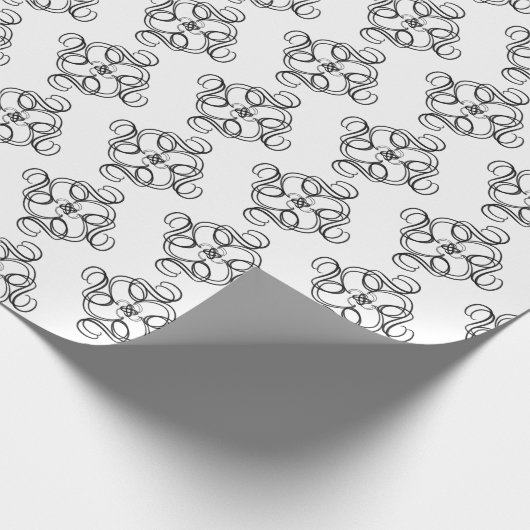 Schwarz und Weiß Geschenkpapier (Ecke)