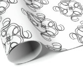 Schwarz und Weiß Geschenkpapier (Rolleneckpunkt)