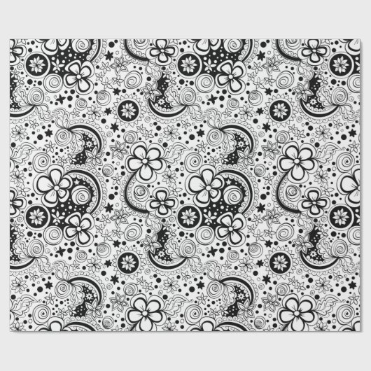 Schwarz und Weiß Geschenkpapier (Flach)