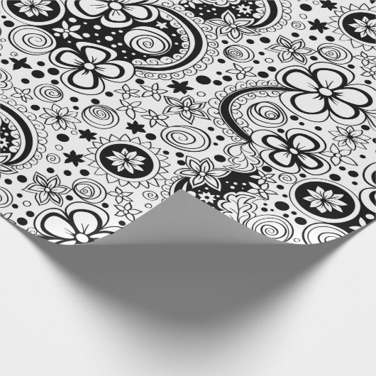 Schwarz und Weiß Geschenkpapier (Ecke)