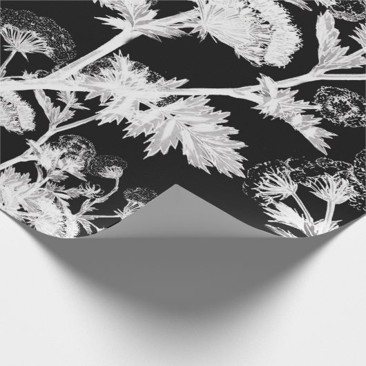 Schwarz und Weiß Geschenkpapier (Ecke)