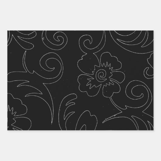 Schwarz und Weiß Geschenkpapier Set (Vorderseite 2)