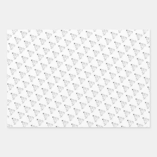 Schwarz und Weiß Geschenkpapier Set (Vorderseite 3)