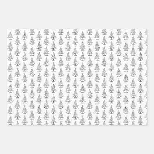 Schwarz und Weiß Geschenkpapier Set (Vorderseite 2)