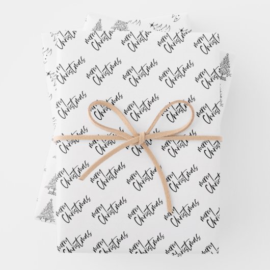 Schwarz und Weiß Geschenkpapier Set (Beispiel)