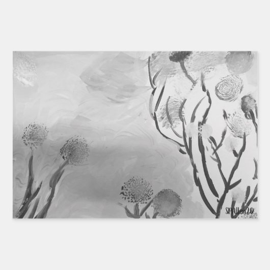 Schwarz und Weiß Geschenkpapier Set (Vorderseite 3)