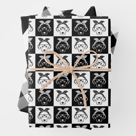 SCHWARZ UND WEISS GESCHENKPAPIER SET (Beispiel)