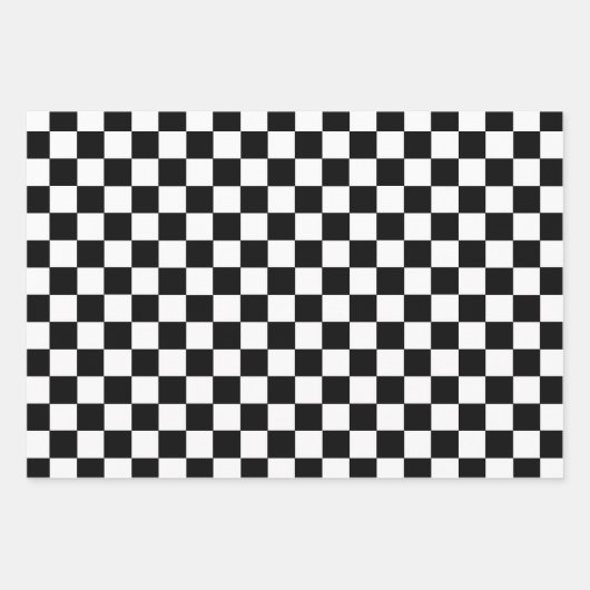 Schwarz und Weiß Geschenkpapier Set (Vorderseite)