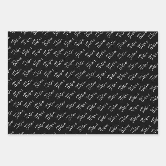 Schwarz und Weiß Geschenkpapier Set (Vorderseite)