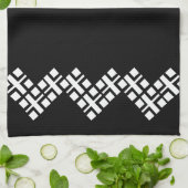 Schwarz und Weiß Geschirrtuch (Gefaltet)