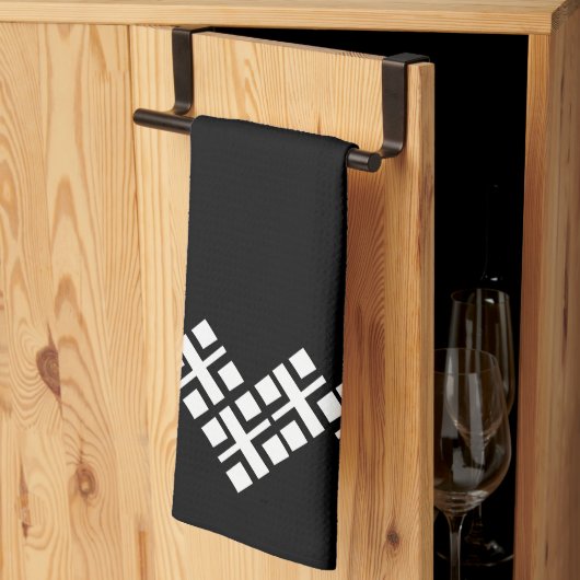 Schwarz und Weiß Geschirrtuch (Drittel gefaltet)