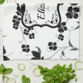 Schwarz und Weiß Geschirrtuch (Gefaltet)