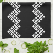 Schwarz und Weiß Geschirrtuch (Gefaltet)