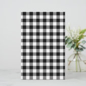 Schwarz und Weiß Gingham Briefpapier (Stehend Vorderseite)