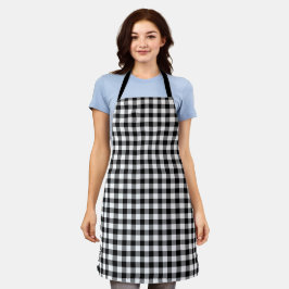 Schwarz und Weiß Gingham Buffalo Kariert Schürze