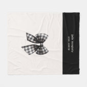 Schwarz und Weiß Gingham Checked Bow Fleecedecke (Vorderseite (Horizontal))