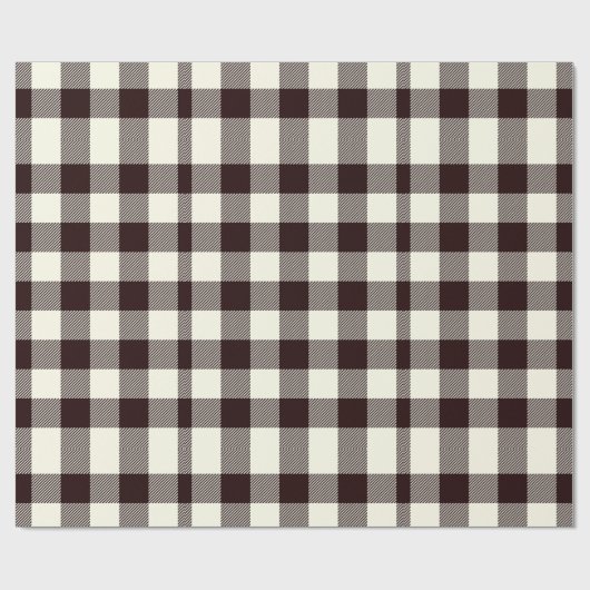 Schwarz und Weiß Gingham Classic Moder Geschenkpapier (Flach)