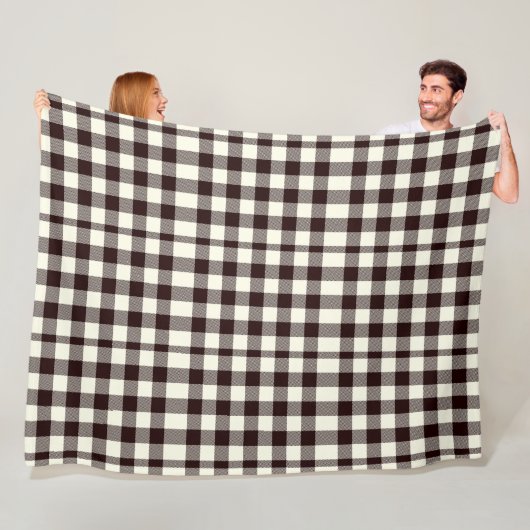Schwarz und Weiß Gingham Classic Moderne Fleecedecke (Beispiel)