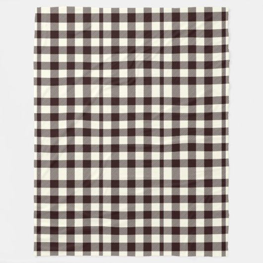 Schwarz und Weiß Gingham Classic Moderne Fleecedecke (Vorderseite)
