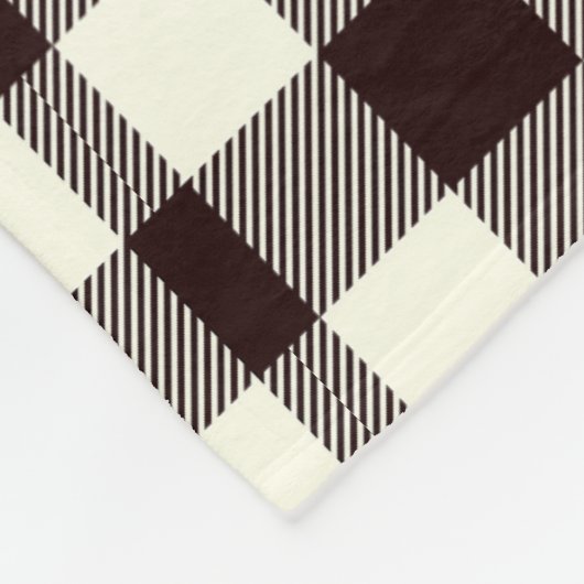 Schwarz und Weiß Gingham Classic Moderne Fleecedecke (Ecke)