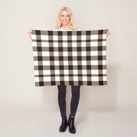 Schwarz und Weiß Gingham Classic Moderne Fleecedecke (Beispiel)