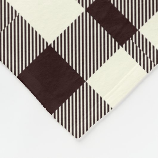 Schwarz und Weiß Gingham Classic Moderne Fleecedecke (Ecke)