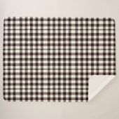 Schwarz und Weiß Gingham Classic Moderne Sherpadecke (Vorderseite (Horizontal))