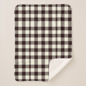 Schwarz und Weiß Gingham Classic Moderne Sherpadecke (Vorderseite)