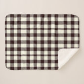 Schwarz und Weiß Gingham Classic Moderne Sherpadecke (Vorderseite (Horizontal))