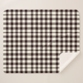 Schwarz und Weiß Gingham Classic Moderne Sherpadecke (Vorderseite (Horizontal))