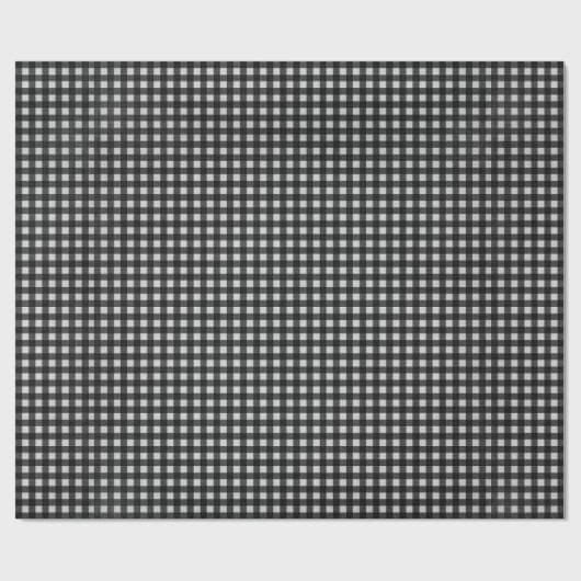 Schwarz und Weiß Gingham Geschenkpapier (Flach)