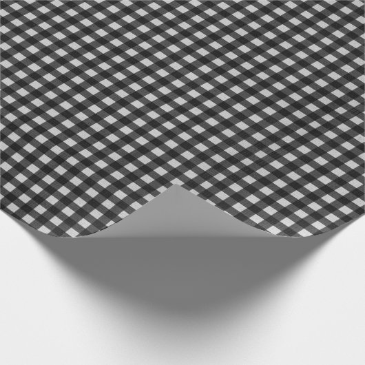 Schwarz und Weiß Gingham Geschenkpapier (Ecke)