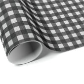 Schwarz und Weiß Gingham Geschenkpapier (Rolleneckpunkt)