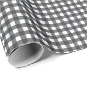 Schwarz und Weiß Gingham Geschenkpapier (Rolleneckpunkt)