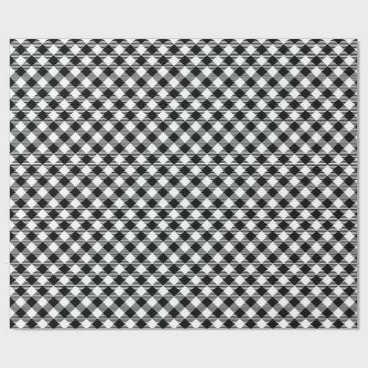 Schwarz und Weiß Gingham Geschenkpapier (Flach)